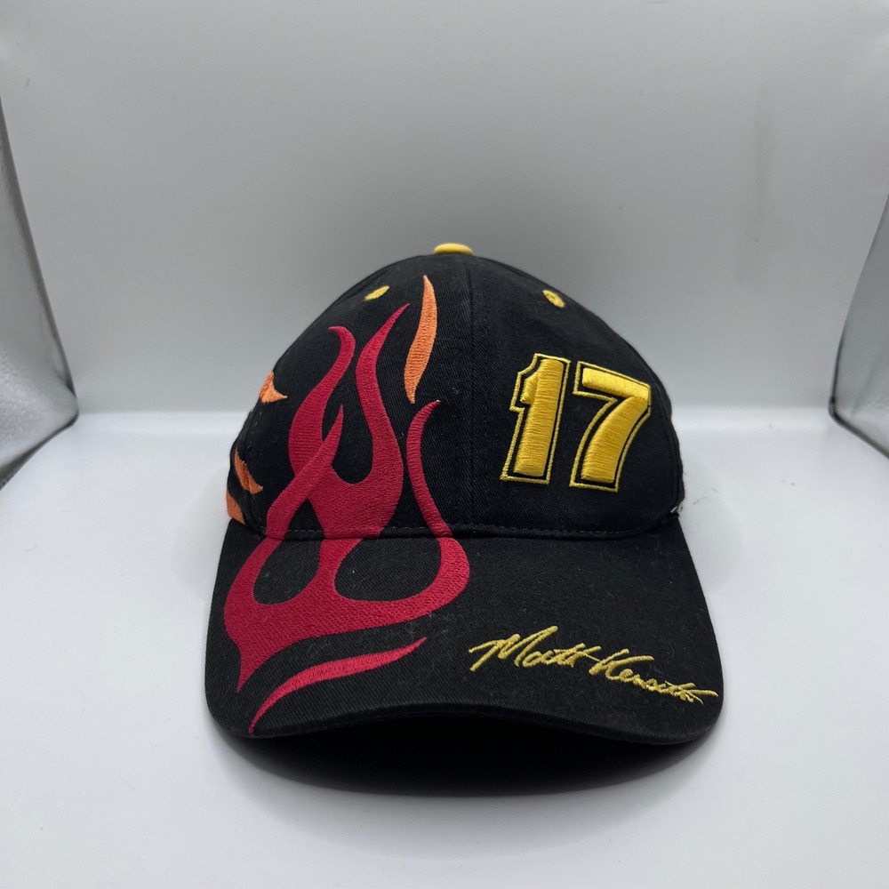 Matt Kenseth 17 NASCAR DeWalt Racing Flame‎ Hat Black Checkered Flag Sports Cap